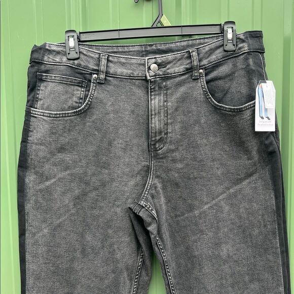 Women's Tuxedo Black Wash Denim Straight Leg Jeans Size 18 - Picture 2 of 8